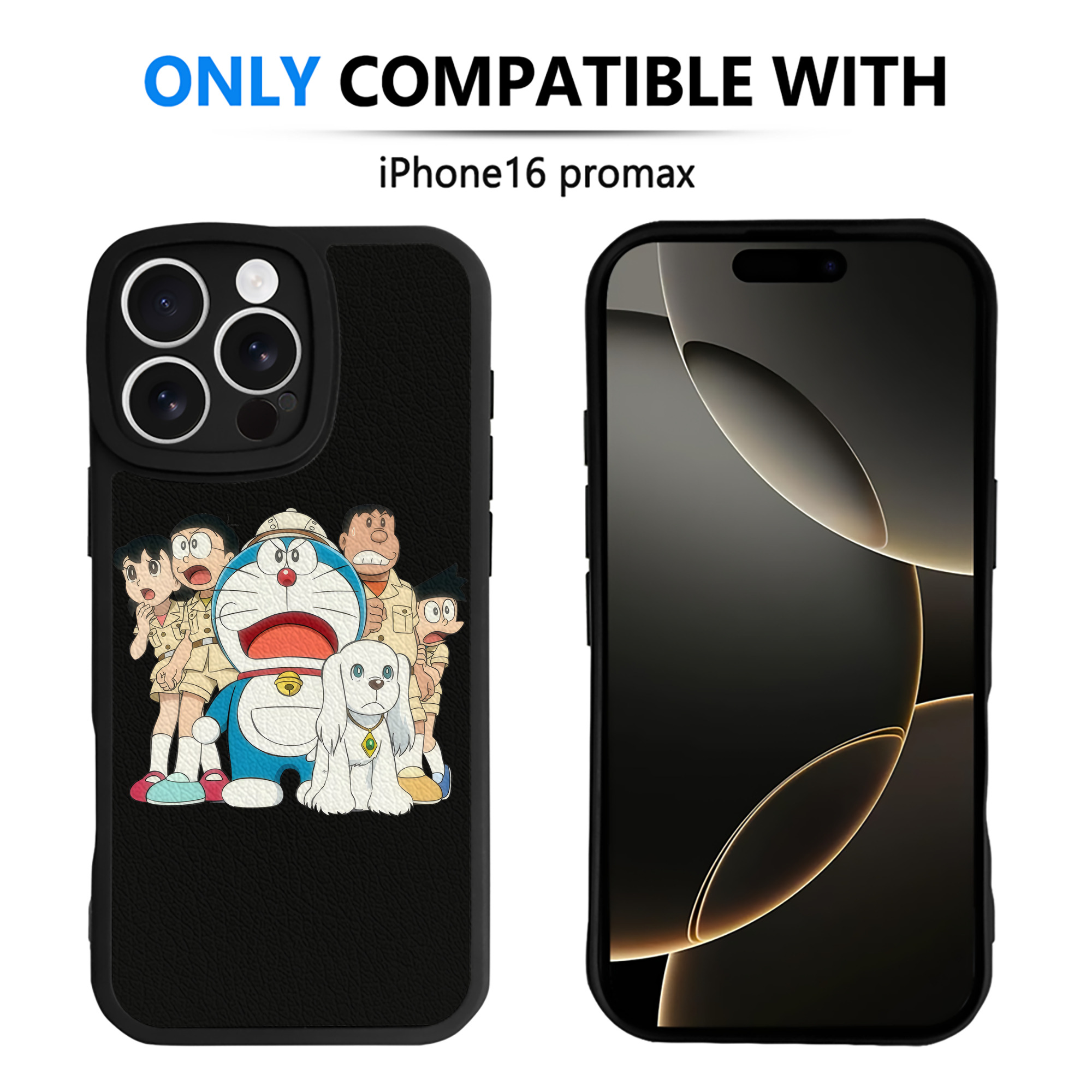 （画像用） ドラえもん Doraemon 【iPhone 16シリーズ対応】シリコンスマホケース（レザー調） 材質：シリコン